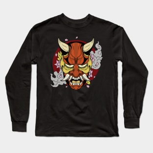 Red Oni Mask Long Sleeve T-Shirt